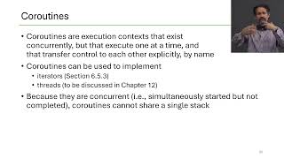 PLP 9.4-9.5: Exception Handling and Coroutines