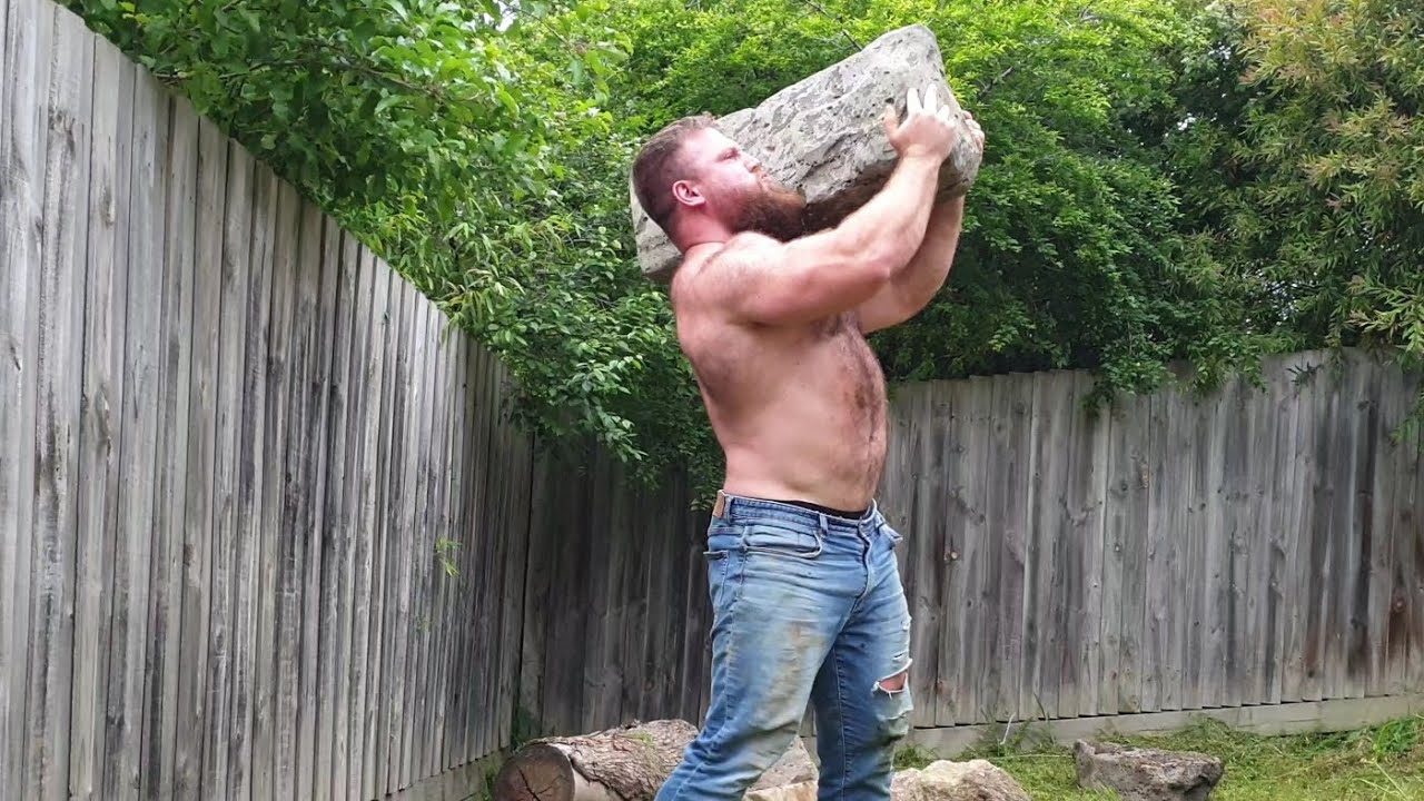 Ray Lifting Rocks Heavy Natural Stone Lifting & Improvements - YouTube