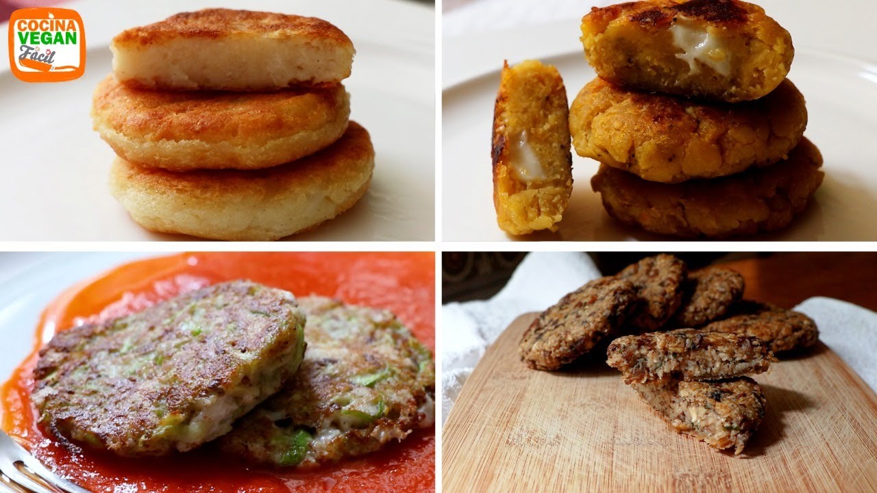 4 TORTITAS VEGANAS en 1 video: De Papa, Plátano, Chayote y Avena 🥔🍌🥒🍄