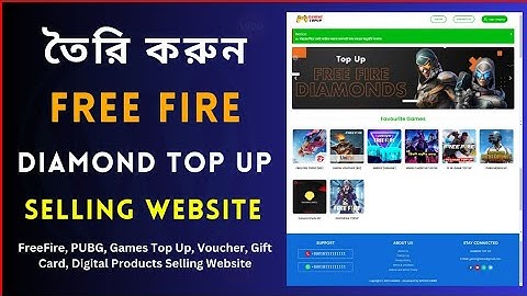 how to create free fire diamond top up, pubg uc, voucher, gift card selling website