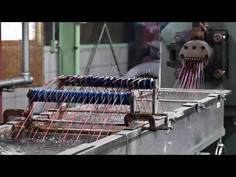 The amazing process of plastic raw materials. Japanese factory with an automated