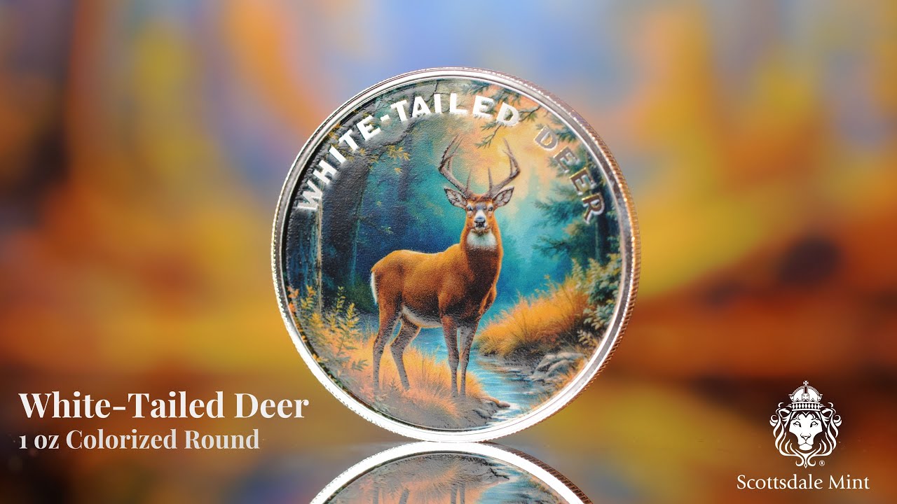 The Wild | White-Tailed Deer 1 oz 999 Fine Silver Colorized Round