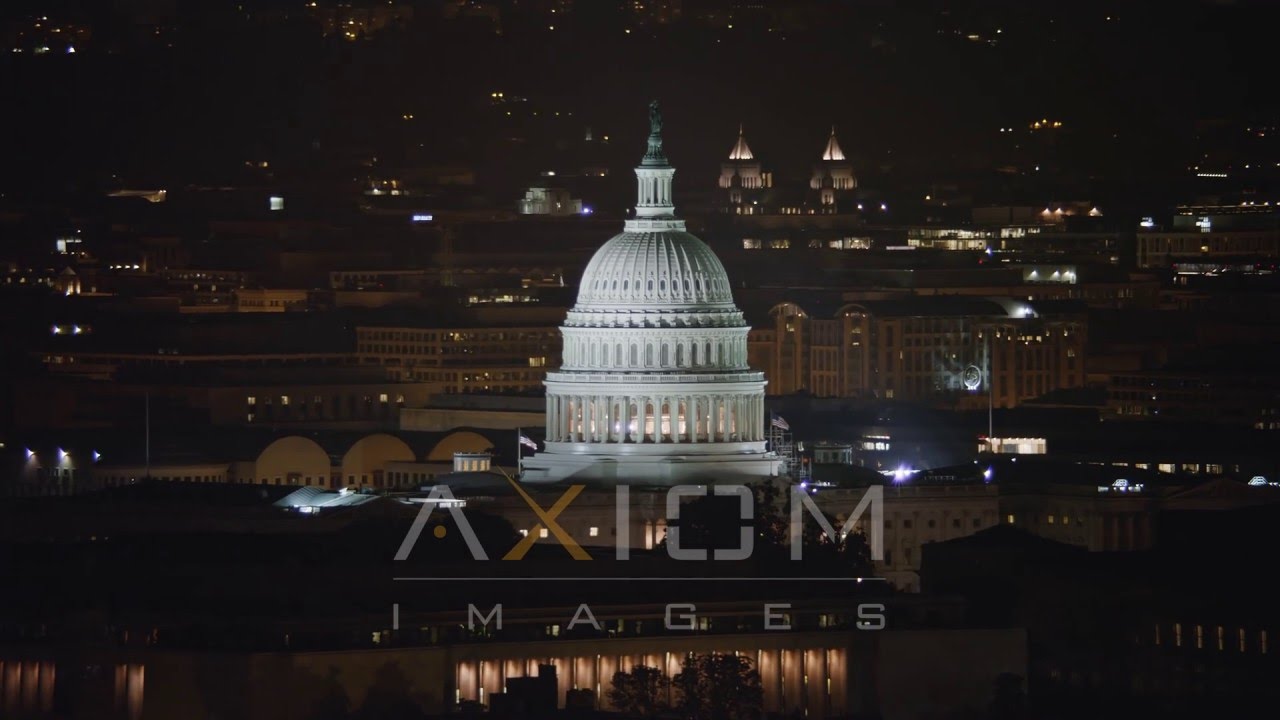 United States Capitol, Washington, D.C., night Aerial Stock Footage | AX77 032 4K youtube