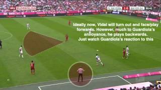 Guardiola gets annoyed at Vidal's positional play - Quick Analysis