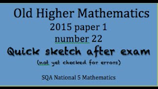 2015 old Higher Mathematics paper 1 no. 22