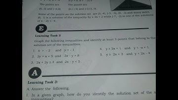 GRADE 8 Learning Task 2: Graphing Inequalities
