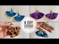 4 DIY Thread Earrings Idea || JA Jewelry &amp; Crafts