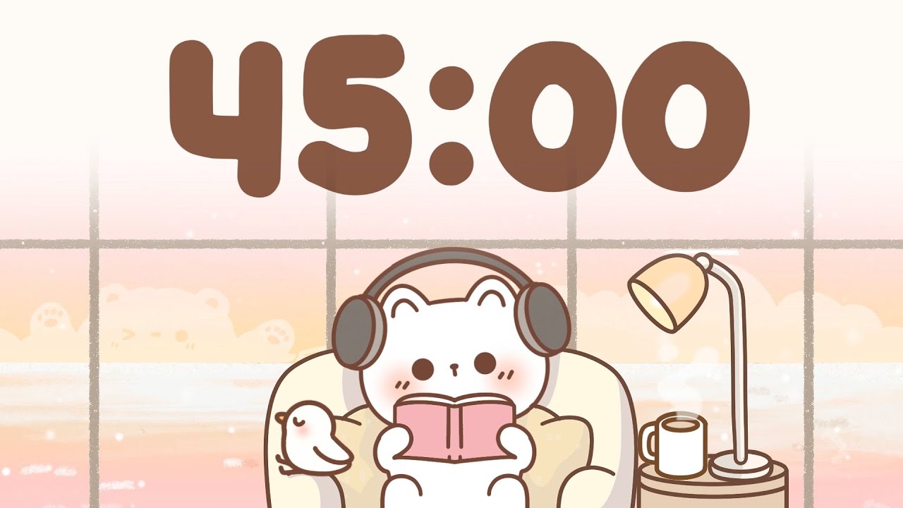 45 Minute Timer 🐱 Winter lofi timer for study