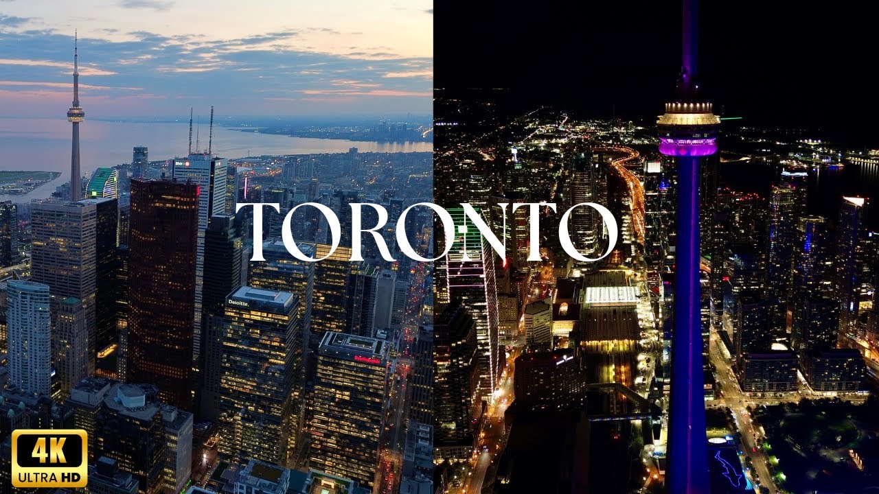 Toronto Downtown  in 4K | Stunning Sunset & Night Drone Footage 🌇🌃