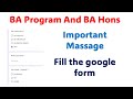 Important Google form for BA programme and hons students I SOL DU NCWEB