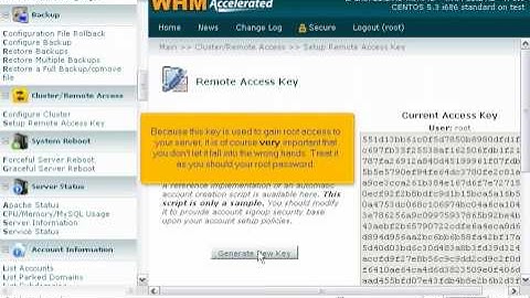 How to regenerate and use Remote Access Key in WHM - Canadian Web Hosting