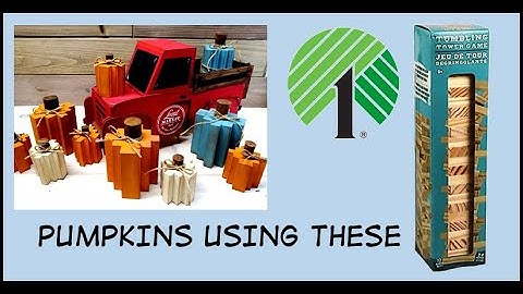 QUICK Pumpkin using DOLLAR TREE Tumbling Tower BLOCKS