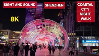 Sight And Sound: Coastal City Shenzhen Night Walk | 8K Video