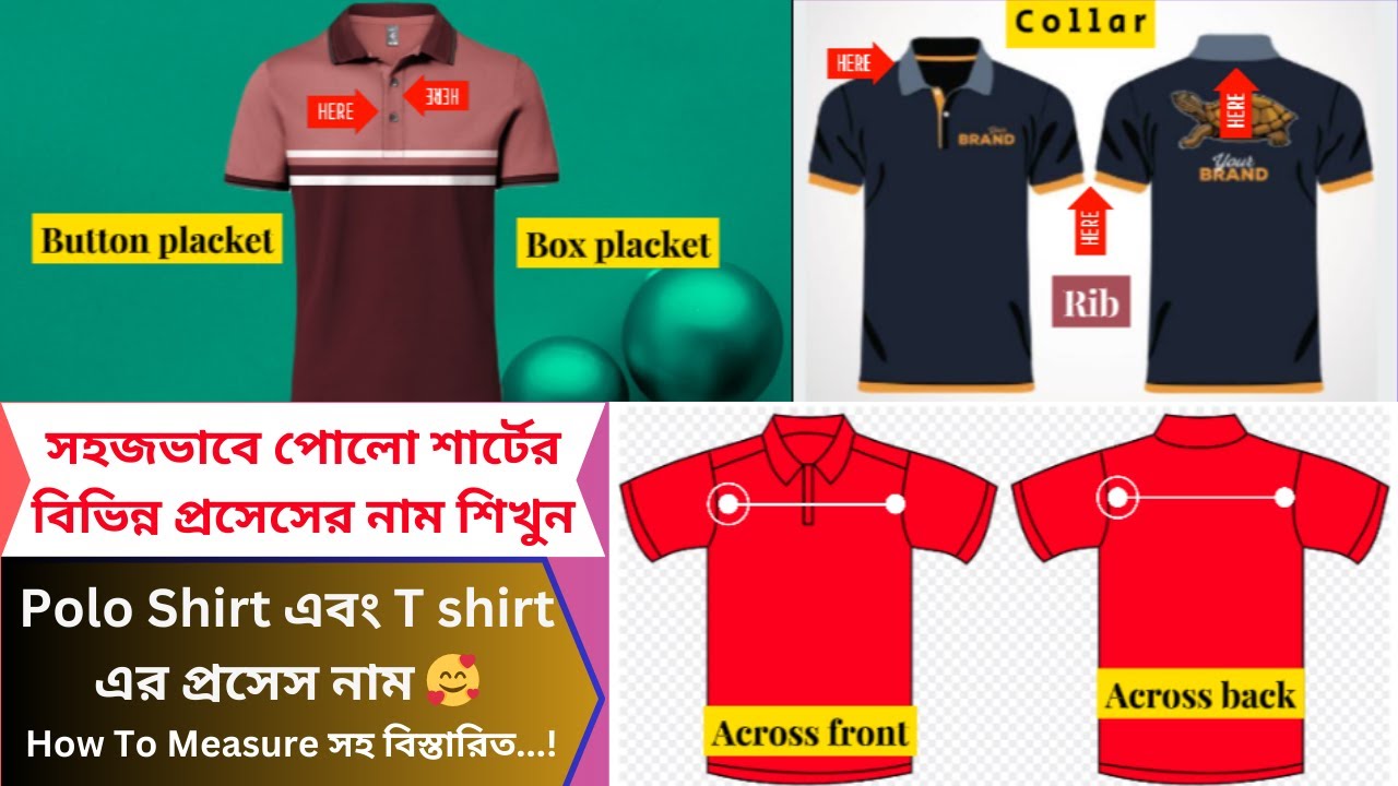 Polo shirt process name পোলো শার্টের বিভিন্ন অংশের নাম How to