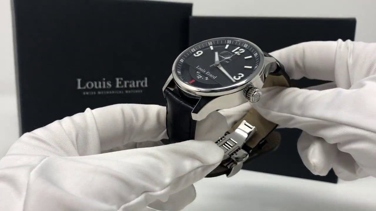 Louis Erard Watch Men's Black PVD Square Automatic Chronograph