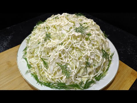 Новый салат из пекинской капусты! САМЫЙ ВКУСНЫЙ рецепт салата с кальмаром, который я знаю!