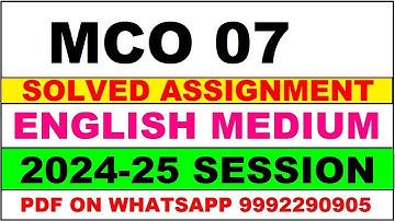 mco 7 (mcom old) solved assignment 2024-25 | mco 7 solved assignment in hindi 2025 | mco 7 2024-25