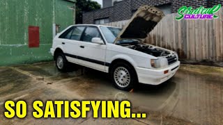 FIRST CLEAN IN 5 YEARS | DISGUSTING | Abandoned Mazda 323 Familia Revival