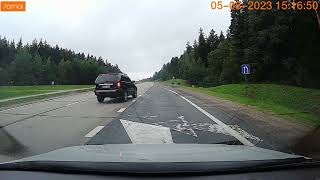 Видео аварии с участием автомобиля ГАИ на трассе Минск-Витебск