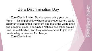 Zero Discrimination Day | Essay on Zero Discrimination Day in English | Zero Discrimination Day 2024
