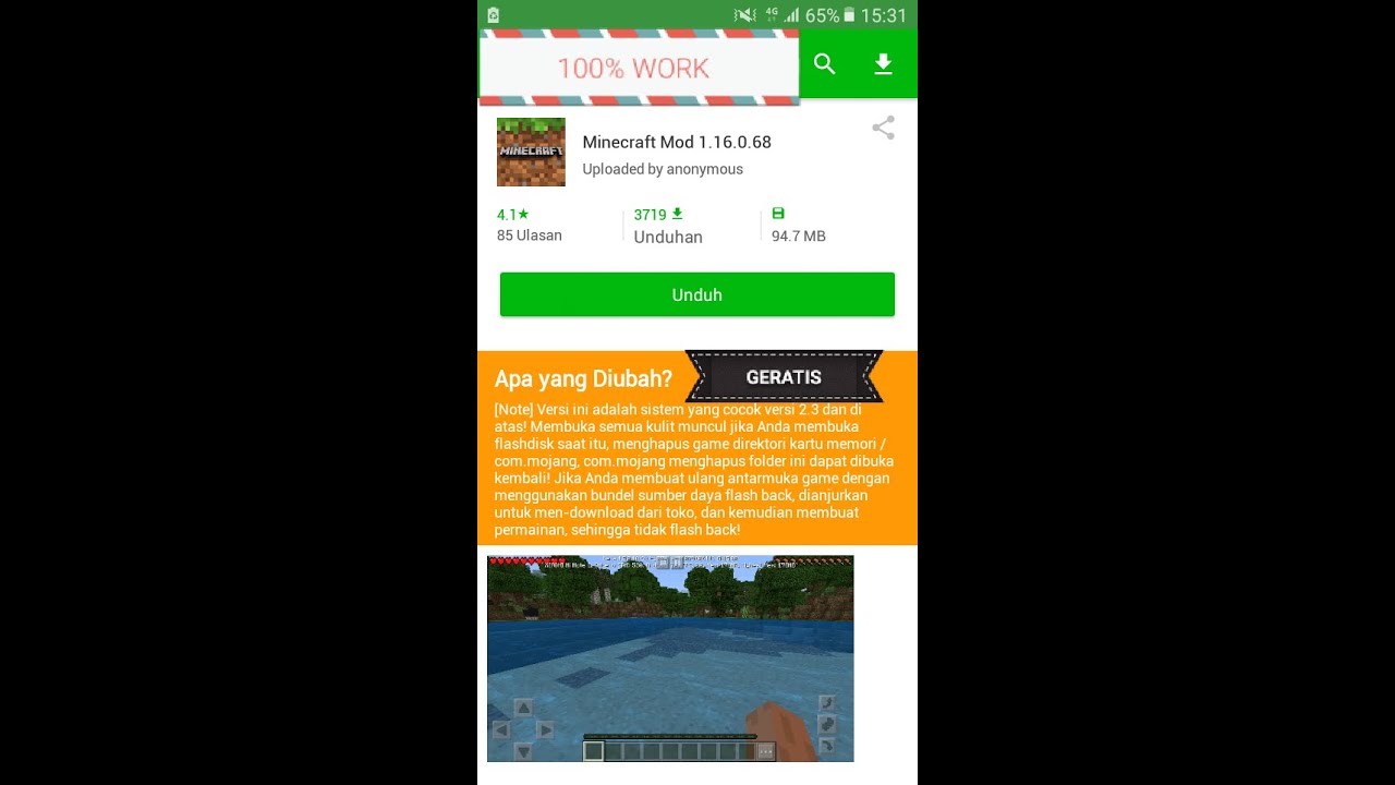 CARA DOWNLOAD MOD MINECRAFT GERATIS 100WORK! YouTube