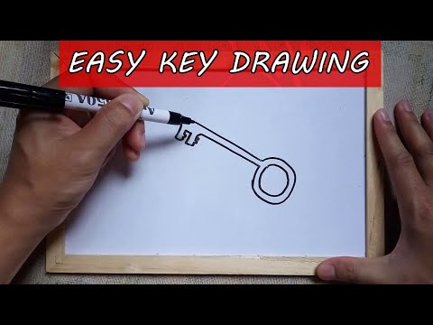 How to Draw a Key Outline Drawing – Easy Key Sketch Tutorials for Beginners Step by Step