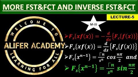 5-Fourier Transform || Engineering Mathematics-3 || Important Fourier Sine and Fourier Cosine TR.