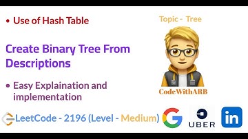 Create Binary Tree From Descriptions (LeetCode 2196)  (Tree, HashTable)