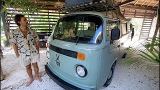 Customized 1974 Volkswagen Bus &amp; Vintage Clothing Boutique in Tulum, Mexico