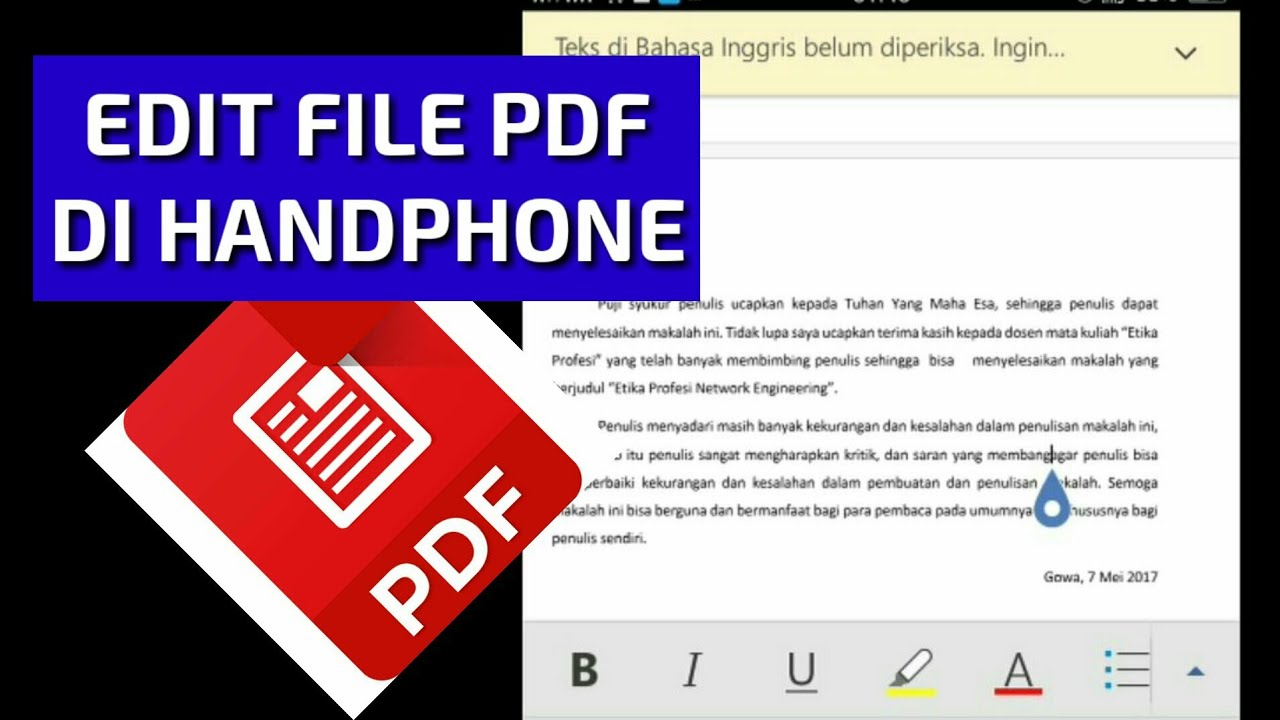 Cara Edit File Pdf Di Hp Youtube