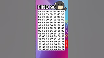 🔍 Find the Hidden 96! Quick Observation Challenge #shorts #ytshorts #quiz #puzzle #iqtest #viral
