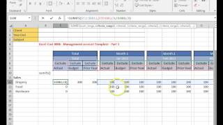 Excel-Cast #006 Management Accounts Template - Part 3