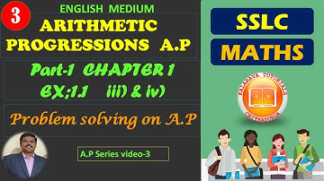 Arithmetic Progressions Class 10 | SSLC | A P | Mathematics | Part 1 | CHAPTER 1/EX 1.1 iii) & iv)