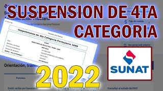 COMO REALIZAR LA SUSPENSION DE CUARTA CATEGORIA?? EN ESTE VIDEO TE ENSEÑAMOS - SUNAT