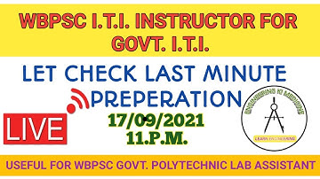 LET CHECK LAST MINUTE PREPARATION FOR I.T.I. INSTRUCTOR II WBPSC I.T.I INSTRUCTOR