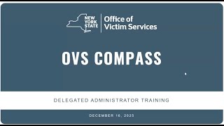 OVS Compass Delegated Administrator Webinar hosted by OVS on December 16, 2025