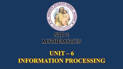 MATHEMATICS STD 2 | INFORMATION PROCESSING | UNIT - 6