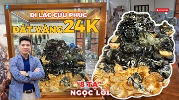 Tượng Phật Di Lặc Cửu Phúc dát "VÀNG 24K" - Tuyệt Phẩm Trong Làng Đá Quý