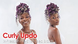 How to : Achieve Curly Up-Do Style || X-Pression 3X Pre-Stretched Braid