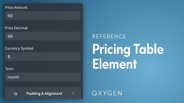 Create Pricing Tables With Oxygen