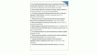 GA DMV Permit Practice Test 160 questions with correct answers graded A7