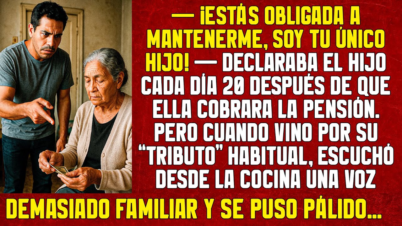 — ¡Estás obligada a mantenerme, soy tu único hijo! — declaraba el hijo cada vez
