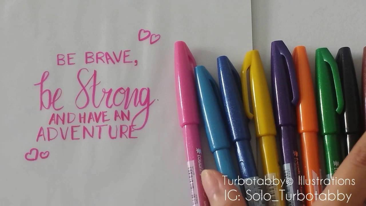 NEW COLORS! Pentel Fude Touch Brush Sign Pen Review 