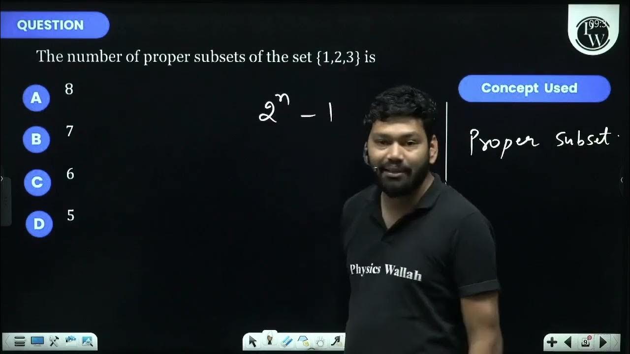 The number of proper subsets of the set {1, 2, 3} is.... - YouTube