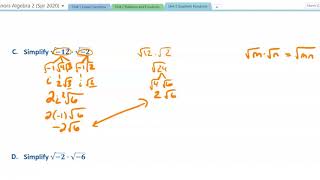 Honors Algebra 2 3.3: Complex Numbers