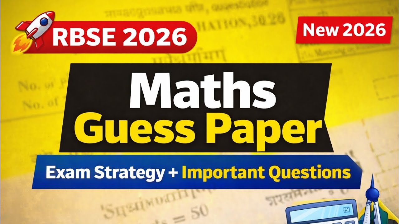 RBSE Board Class 10th Maths Guess Paper 2026 | V.Imp Questions | Real Paper Solution  Final Revision