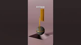 4 vs 65,536 faces Drop simulation | 3D soft body simulation