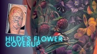 UPPER ARM FLOWER COVERUP⚡Tattoo Timelapse by Tattoo Artist Electric Linda by Electric Linda 2,588 views 1 year ago 14 minutes, 38 seconds