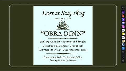 Kaz Plays Return of the Obra Dinn Part 1