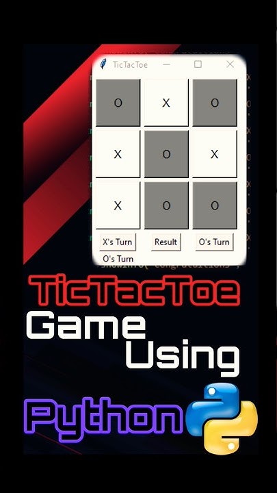 Python Project Tic Tac Toe Game Using Python Tkinter python programming ...